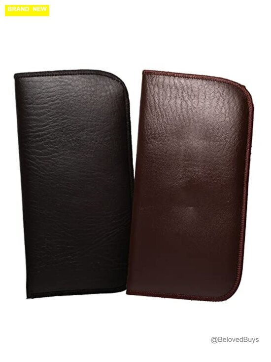 Slim Faux Leather Eyeglass Case Slip-In Design 2 Pack Pouch for Glasses main image 5